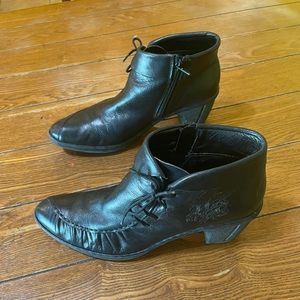 RIEKER Black Leather ankle boots REBECCA